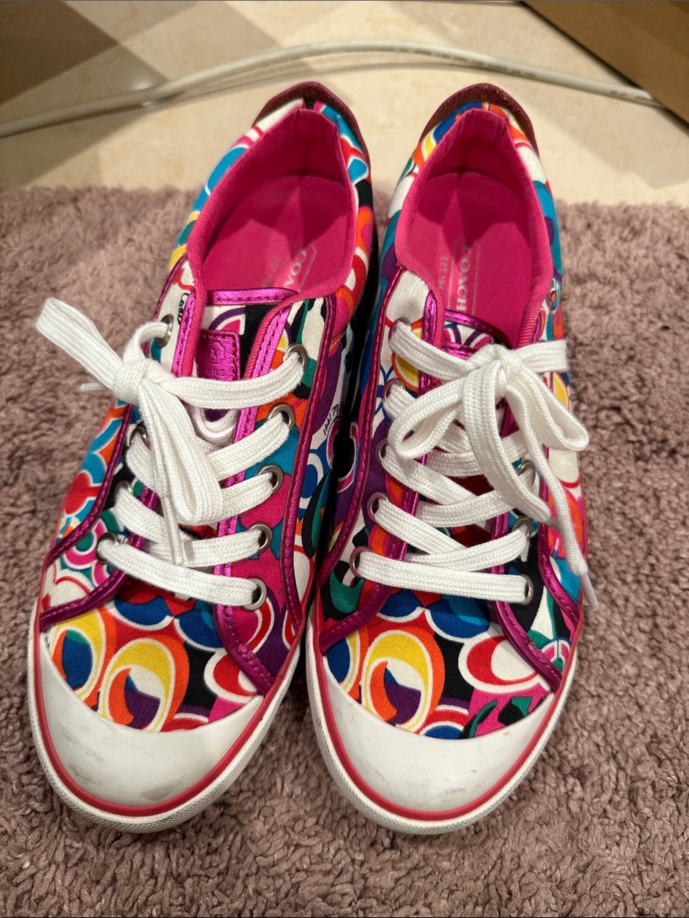 Coach Barrett Colorful Multicolor Graphic Pattern Sneakers
